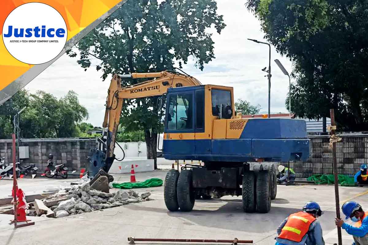 รถแม็คโคร เช่าแบคโฮ ล้อยาง ชลบุรี